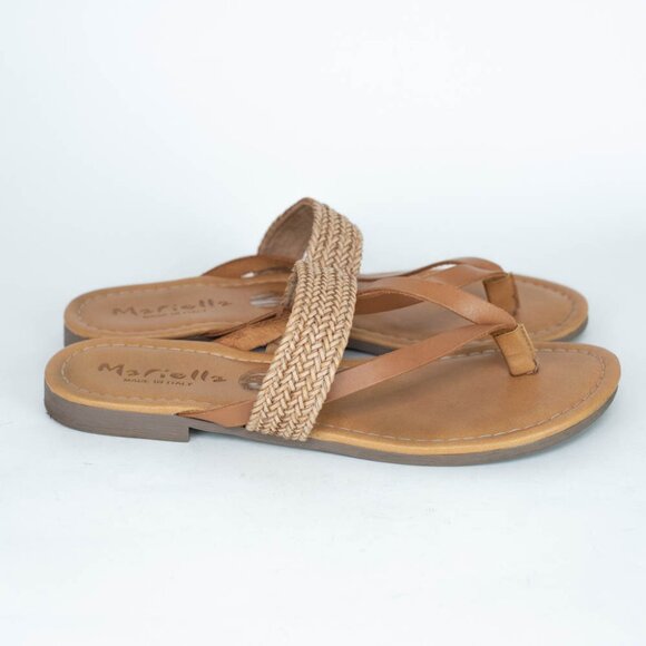 Mariella Made in Italy Tan Leather Sandals Women's Size 9 - Picture 5 of 7